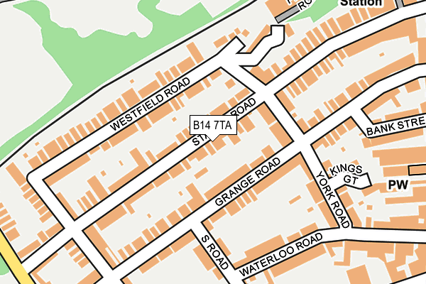 B14 7TA map - OS OpenMap – Local (Ordnance Survey)