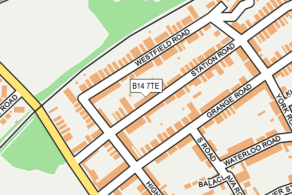 B14 7TE map - OS OpenMap – Local (Ordnance Survey)