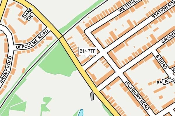 B14 7TF map - OS OpenMap – Local (Ordnance Survey)