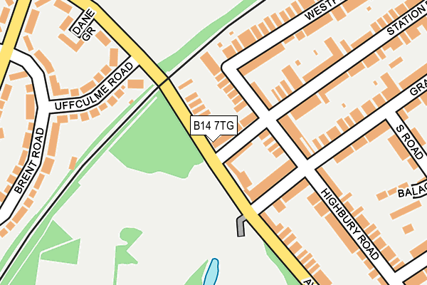 B14 7TG map - OS OpenMap – Local (Ordnance Survey)