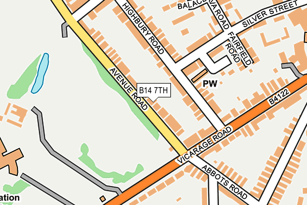 B14 7TH map - OS OpenMap – Local (Ordnance Survey)
