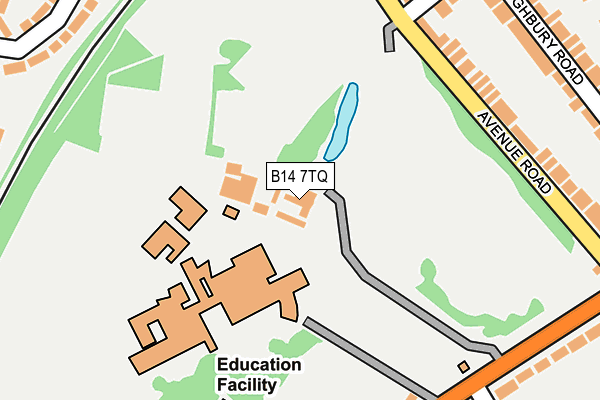 B14 7TQ map - OS OpenMap – Local (Ordnance Survey)