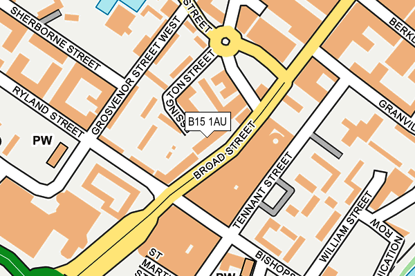 B15 1AU map - OS OpenMap – Local (Ordnance Survey)