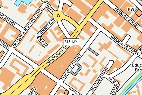 B15 1AY map - OS OpenMap – Local (Ordnance Survey)