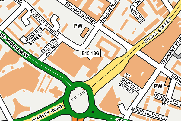 B15 1BG map - OS OpenMap – Local (Ordnance Survey)