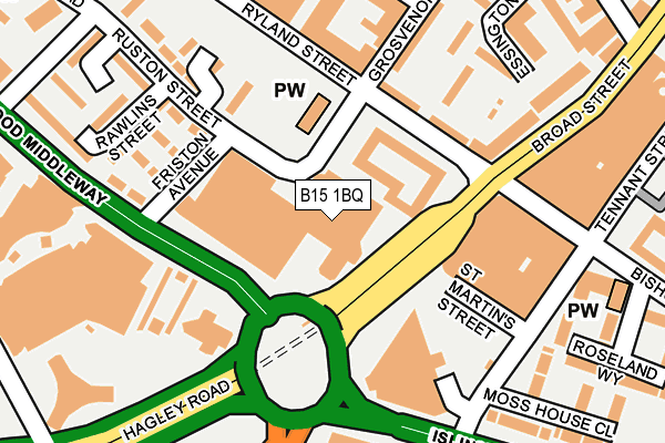 B15 1BQ map - OS OpenMap – Local (Ordnance Survey)