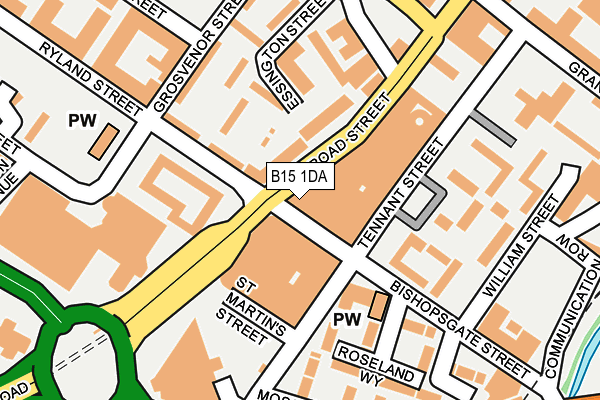 B15 1DA map - OS OpenMap – Local (Ordnance Survey)