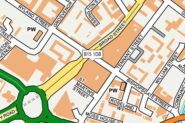 B15 1DB map - OS OpenMap – Local (Ordnance Survey)