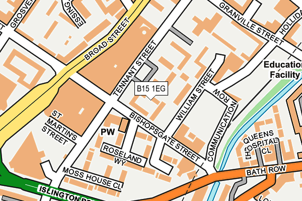 B15 1EG map - OS OpenMap – Local (Ordnance Survey)