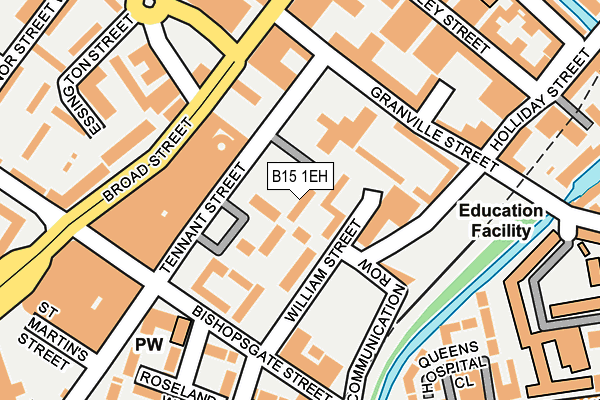 B15 1EH map - OS OpenMap – Local (Ordnance Survey)