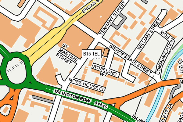 B15 1EL map - OS OpenMap – Local (Ordnance Survey)