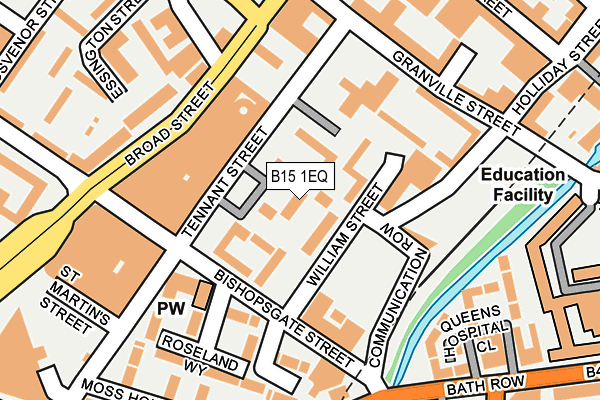 B15 1EQ map - OS OpenMap – Local (Ordnance Survey)