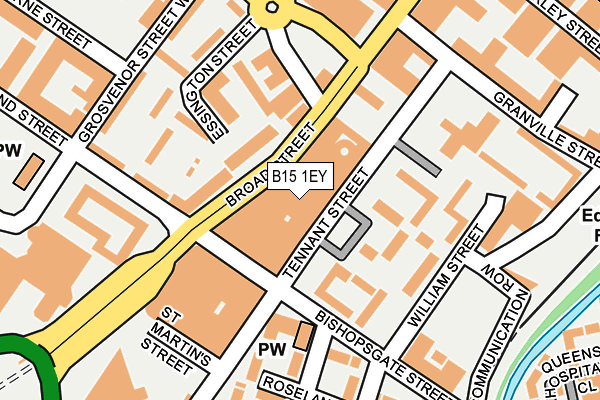 B15 1EY map - OS OpenMap – Local (Ordnance Survey)