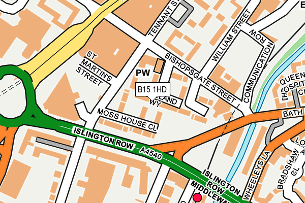 B15 1HD map - OS OpenMap – Local (Ordnance Survey)