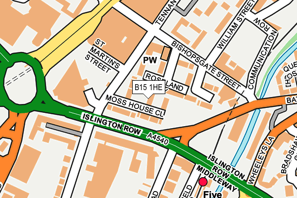 B15 1HE map - OS OpenMap – Local (Ordnance Survey)