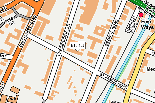 B15 1JJ map - OS OpenMap – Local (Ordnance Survey)