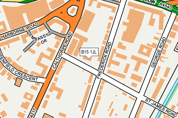 B15 1JL map - OS OpenMap – Local (Ordnance Survey)