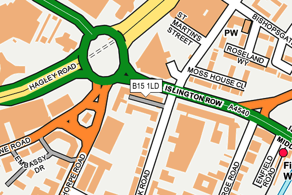 B15 1LD map - OS OpenMap – Local (Ordnance Survey)