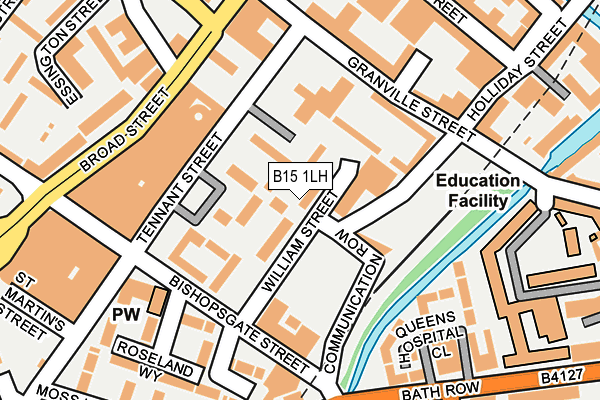B15 1LH map - OS OpenMap – Local (Ordnance Survey)