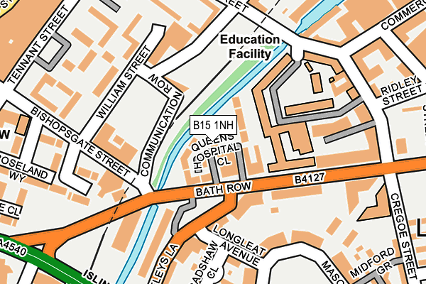 B15 1NH map - OS OpenMap – Local (Ordnance Survey)