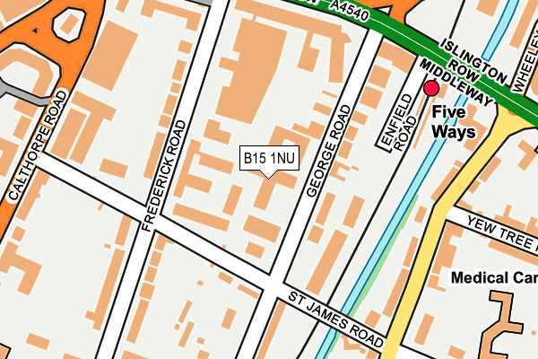 B15 1NU map - OS OpenMap – Local (Ordnance Survey)