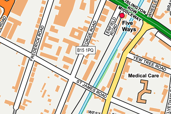 B15 1PQ map - OS OpenMap – Local (Ordnance Survey)
