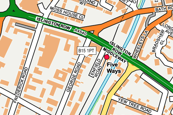 B15 1PT map - OS OpenMap – Local (Ordnance Survey)