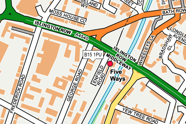 B15 1PU map - OS OpenMap – Local (Ordnance Survey)