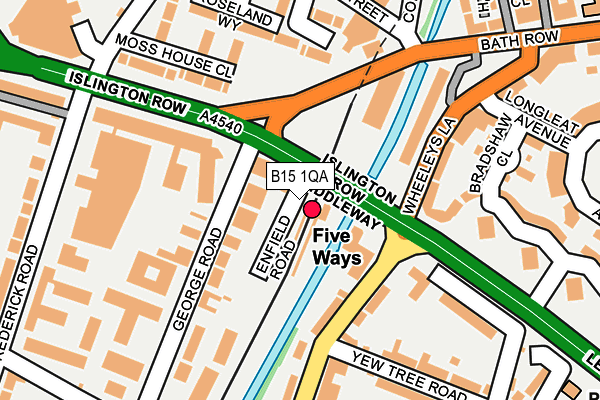 B15 1QA map - OS OpenMap – Local (Ordnance Survey)