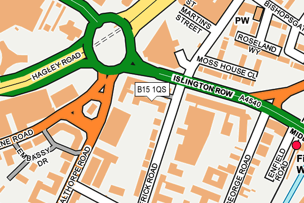 B15 1QS map - OS OpenMap – Local (Ordnance Survey)