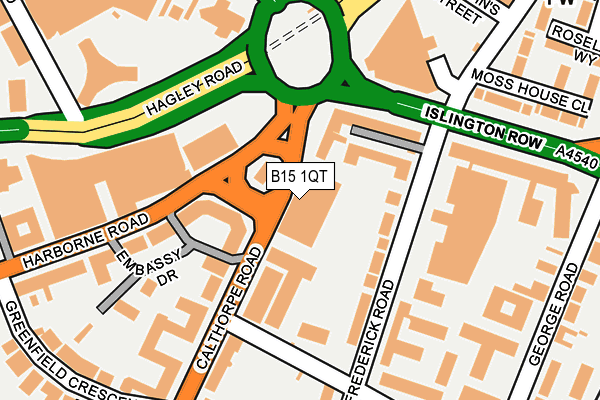 B15 1QT map - OS OpenMap – Local (Ordnance Survey)