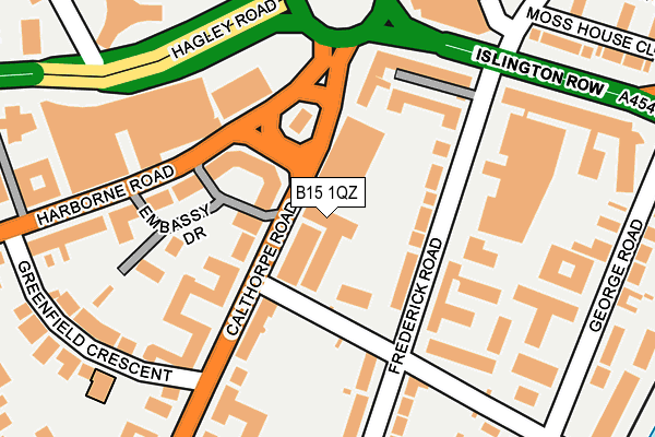 B15 1QZ map - OS OpenMap – Local (Ordnance Survey)