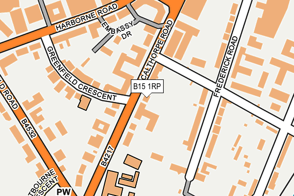 B15 1RP map - OS OpenMap – Local (Ordnance Survey)