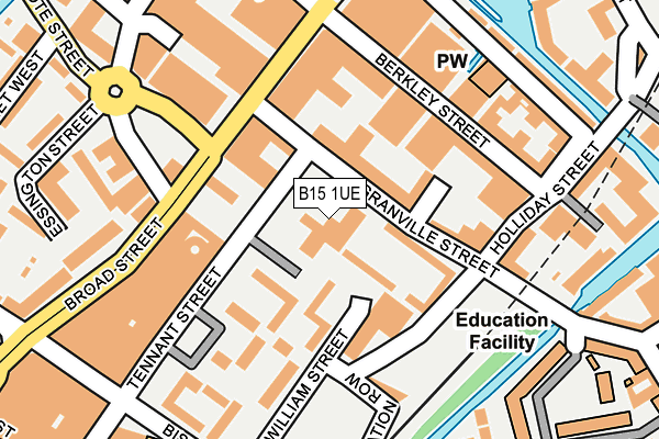 B15 1UE map - OS OpenMap – Local (Ordnance Survey)