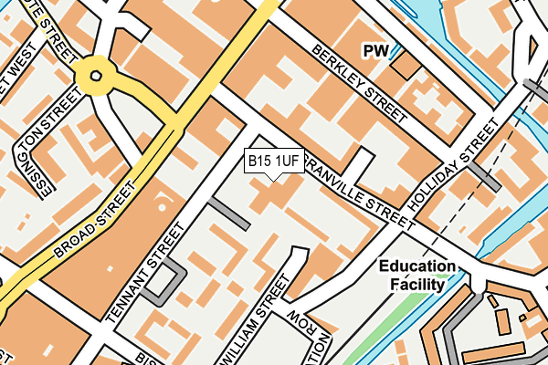 B15 1UF map - OS OpenMap – Local (Ordnance Survey)