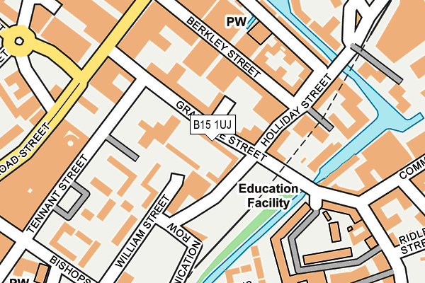 B15 1UJ map - OS OpenMap – Local (Ordnance Survey)