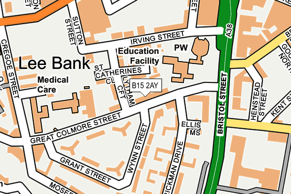 B15 2AY map - OS OpenMap – Local (Ordnance Survey)