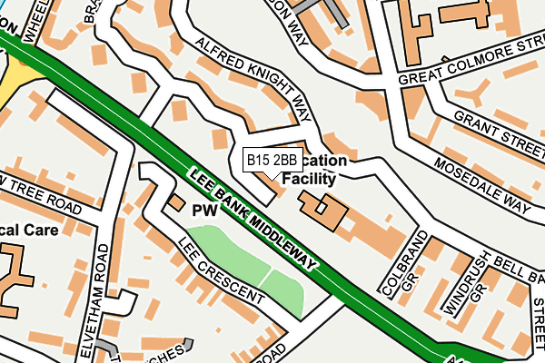 B15 2BB map - OS OpenMap – Local (Ordnance Survey)