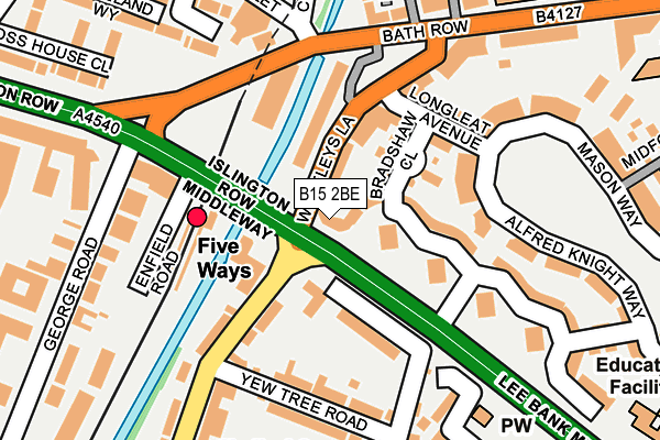 B15 2BE map - OS OpenMap – Local (Ordnance Survey)