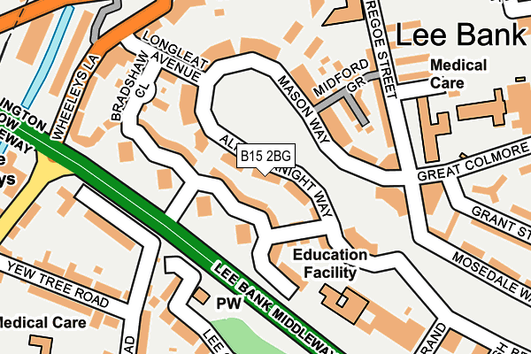 B15 2BG map - OS OpenMap – Local (Ordnance Survey)