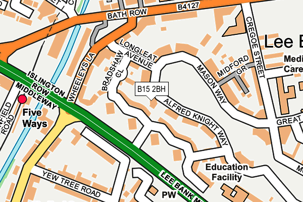 B15 2BH map - OS OpenMap – Local (Ordnance Survey)