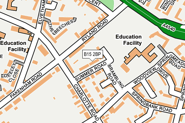 B15 2BP map - OS OpenMap – Local (Ordnance Survey)