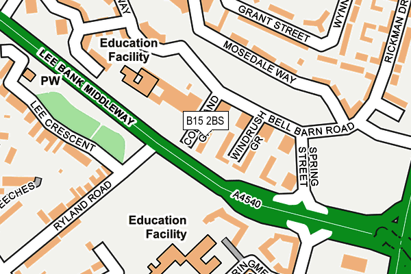 B15 2BS map - OS OpenMap – Local (Ordnance Survey)