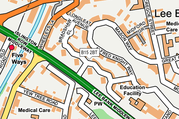 B15 2BT map - OS OpenMap – Local (Ordnance Survey)