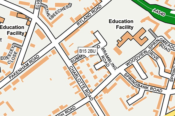 B15 2BU map - OS OpenMap – Local (Ordnance Survey)