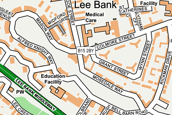 B15 2BY map - OS OpenMap – Local (Ordnance Survey)