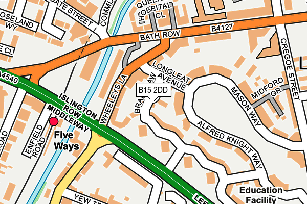 B15 2DD map - OS OpenMap – Local (Ordnance Survey)