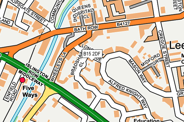 B15 2DF map - OS OpenMap – Local (Ordnance Survey)