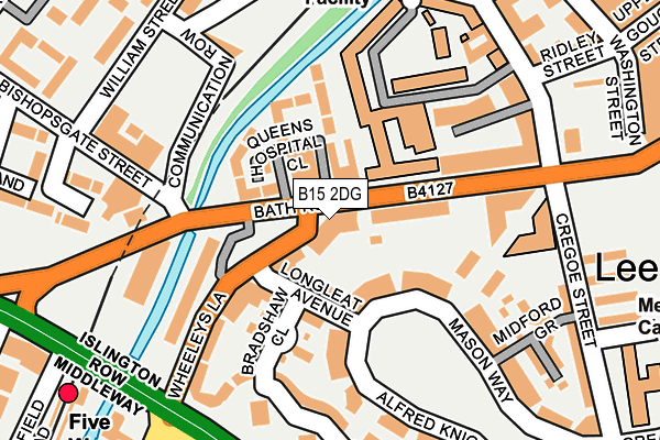 B15 2DG map - OS OpenMap – Local (Ordnance Survey)