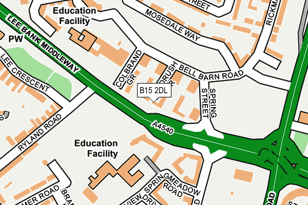 B15 2DL map - OS OpenMap – Local (Ordnance Survey)